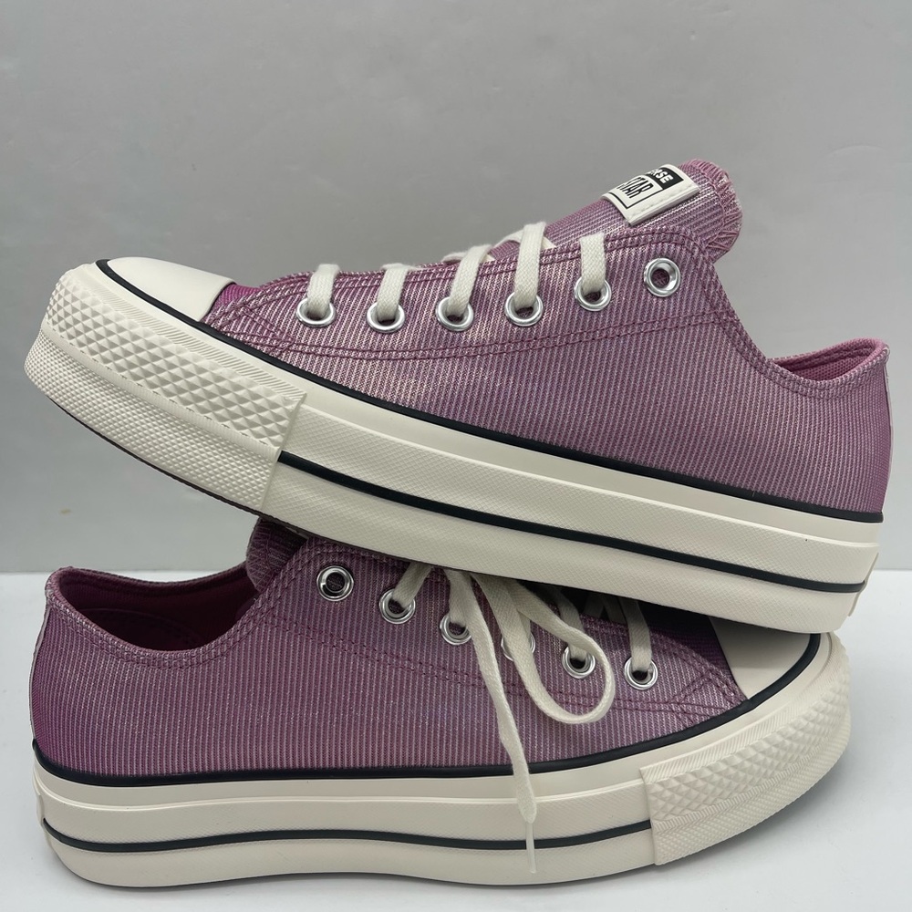 Converse WMNS Chuck Taylor All Star Lift Ox Platform Sparkle Low Top Sneakers - Picture 12 of 16